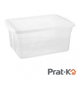 Caixa Organizadora em plástico com tampa 2 litros  incolor 10000 Prat-k