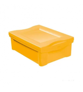 Caixa Organizadora em plástico com tampa 13,5 litros laranja 21000 Ordene